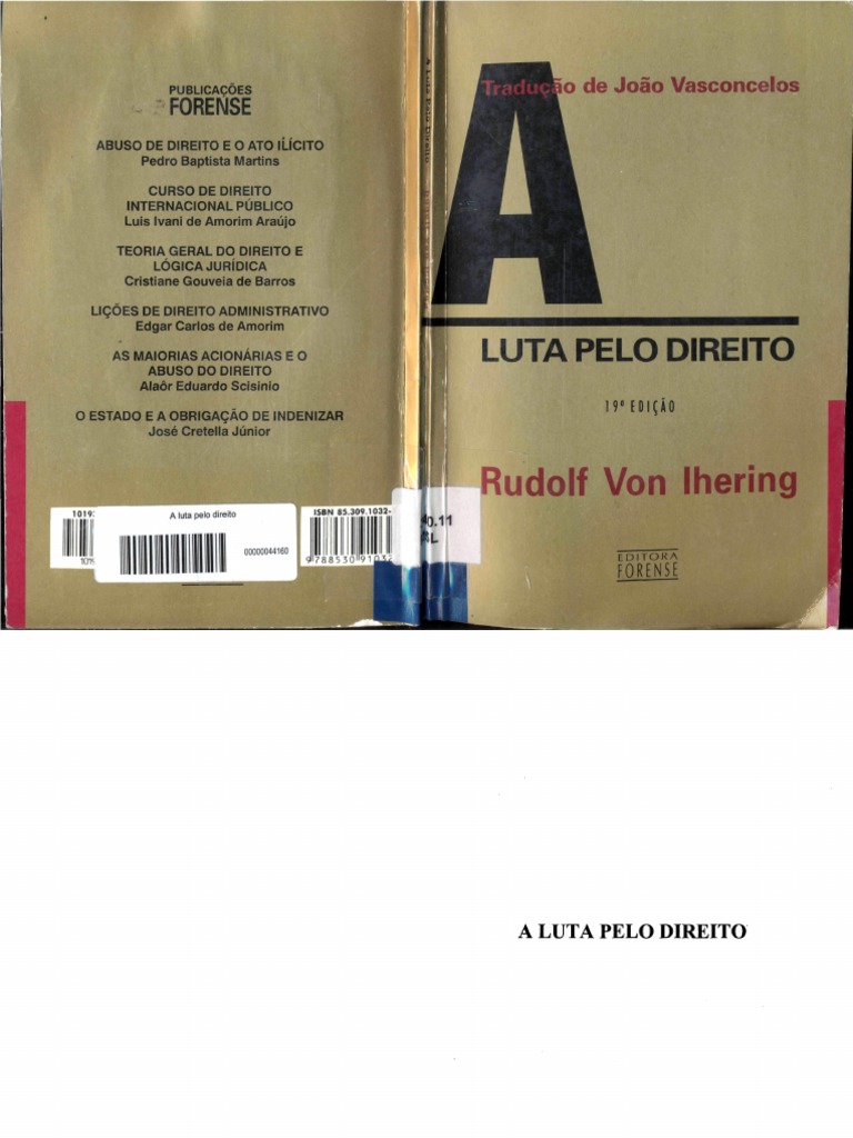 Rudolf Von Ihering - A Luta Pelo Direito PDF | PDF