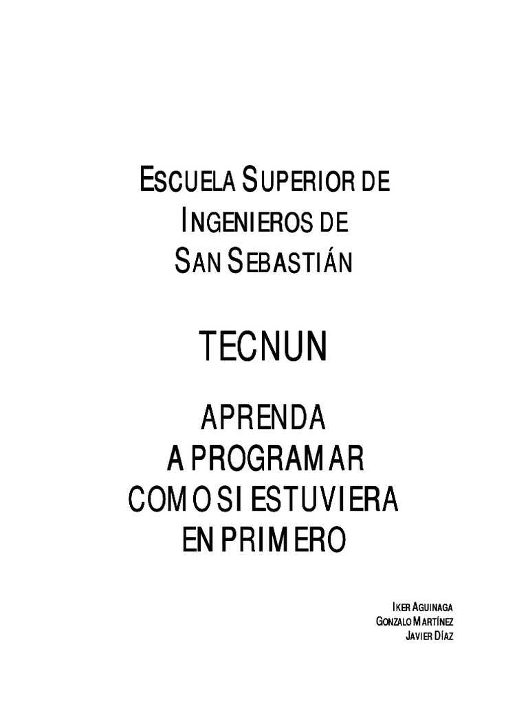 Aprenda A Programar Como Si Estuviera en Primero PDF | PDF | Lenguaje ...