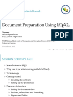 Document Preparation Using L Tex2: Seminar Series On Introduction To Research
