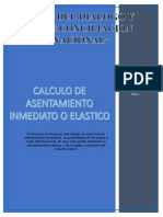 Calculo de Asentamiento Inmediato o Elastico