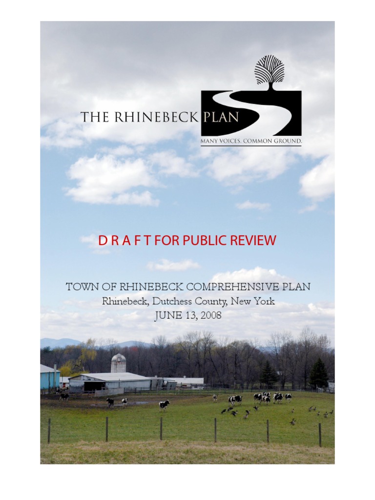 Rhinebeck Town Comprehensive Plan PDF Urban Sprawl Zoning