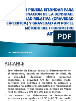 Determinación de densidad de petróleo crudo y derivados mediante hidrómetro