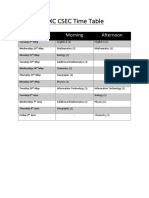 Timetable