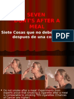 Seven Dont'S After A Meal: Siete Cosas Que No Deben Hacerse Despues de Una Comida