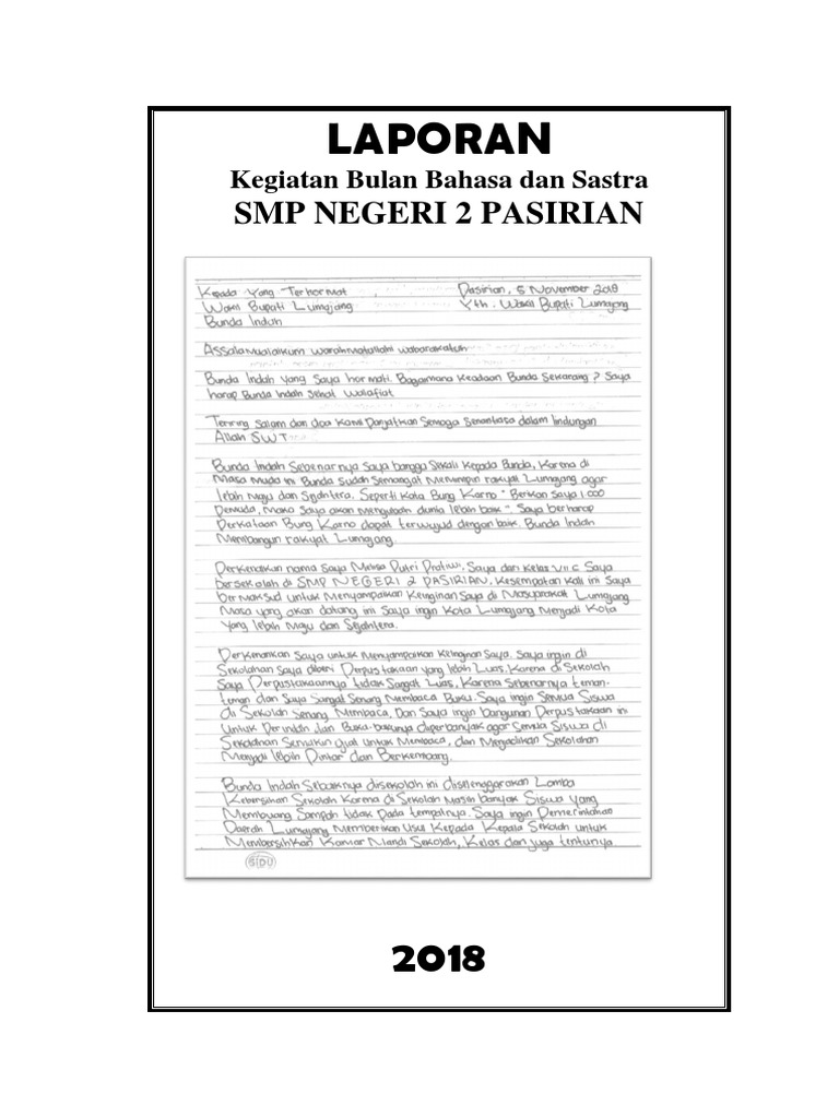 Laporan Kegiatan Bulan Bahasa 2018