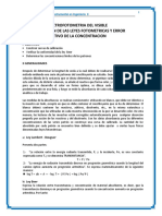 Demostracion de Las Leyes Fotometricas y Error Relativo de La Concentracion