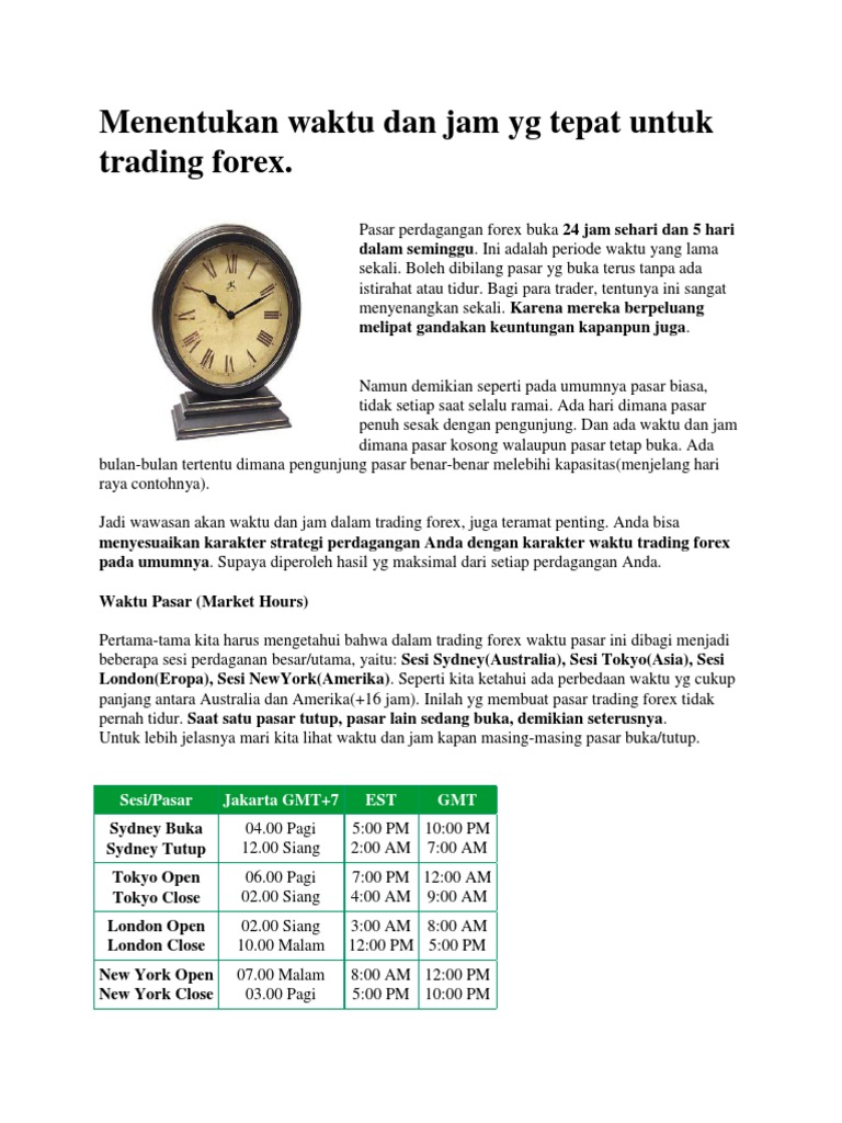 Menentukan Waktu Dan Jam Yg Tepat Untuk Trading Forex Pdf