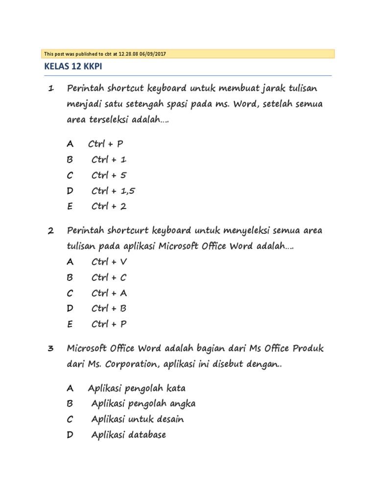 Soal Kkpi