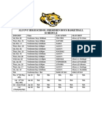 AHS Freshmen Boys Basketball 2 Schedule 2018-19