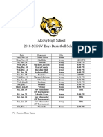 AHS Boys JV Basketball Schedule 2018-2019