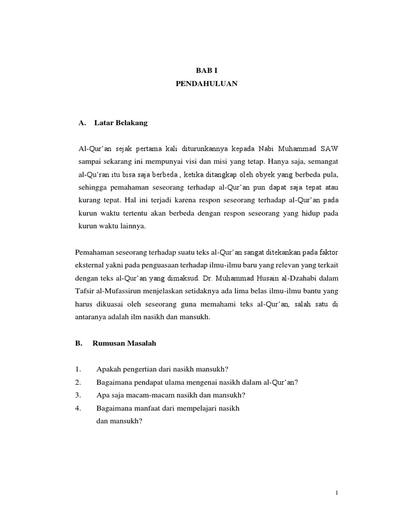 Bab 1 Ilmu Nasikh Dan Mansukh