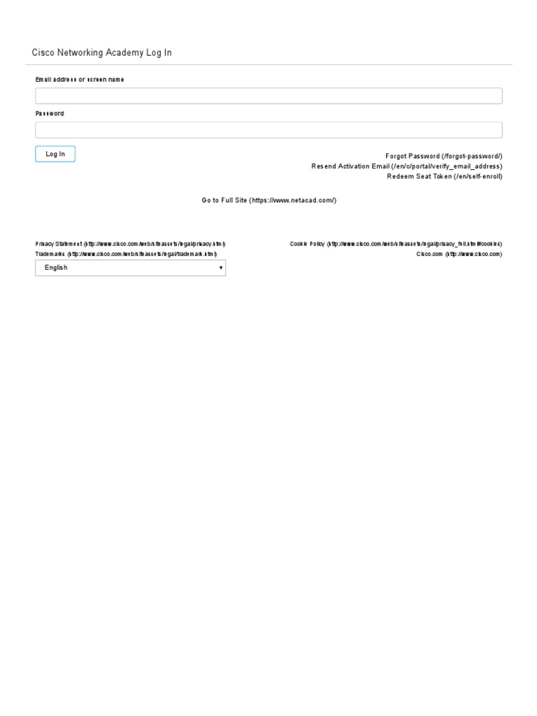Cisco Networking Academy Login PDF