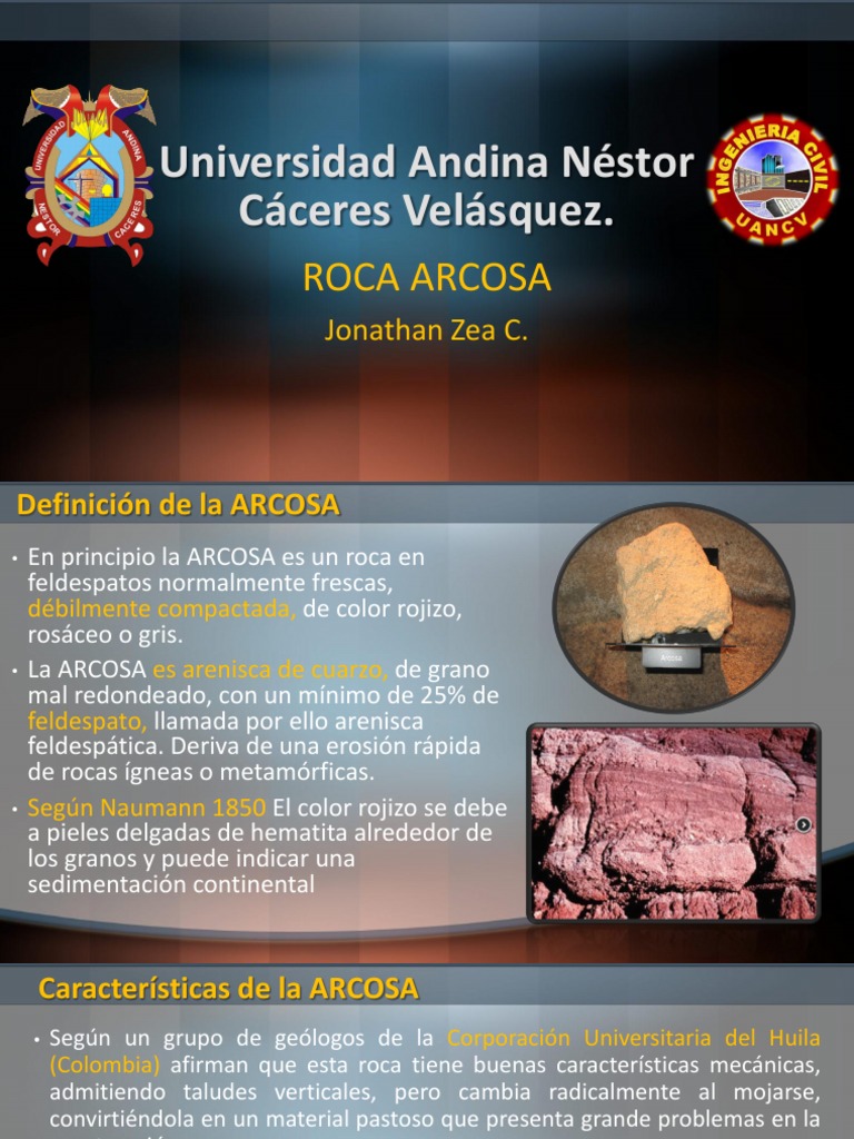 Características de la Roca Arcosa | PDF | Roca clástica | Roca (geología)
