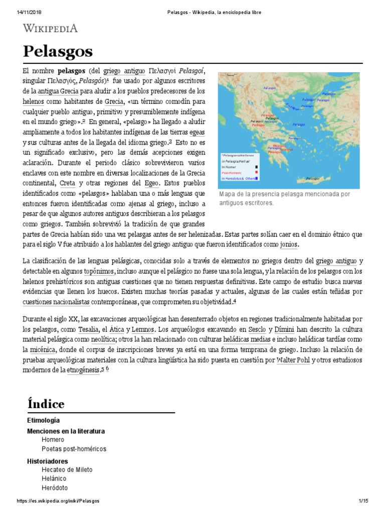 Pelasgos Wikipedia, La Enciclopedia Libre Idiomas Prueba gratuita