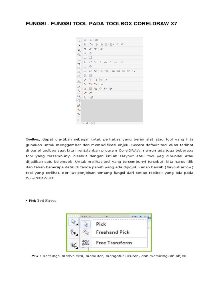 Fungsi Toolbox Corel x7 PDF