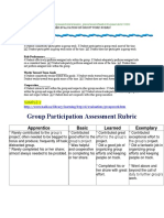 Group Work Rubric Examples