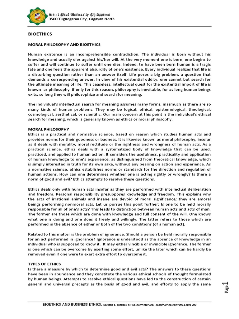 Introduction To Bioethics Pdf Bioethics Suffering
