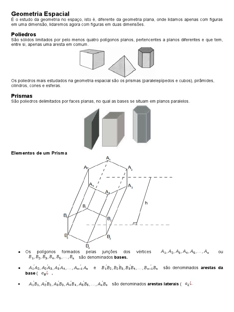 Teoria e Exercícios - Geometria Espacial | PDF | Triângulo ...