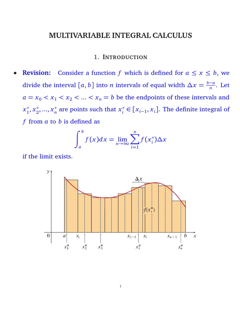 Multiple Integrals Notes Pdf Integral Calculus