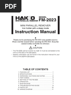 Hakko Fm23 05 Smd Mini Tweezer User S Manual Soldering Electrical Connector