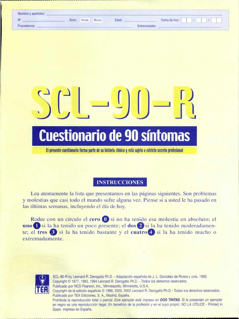 Scl 90 R Manual Pdf – Symptom Checklist-90-Revised – CASIA