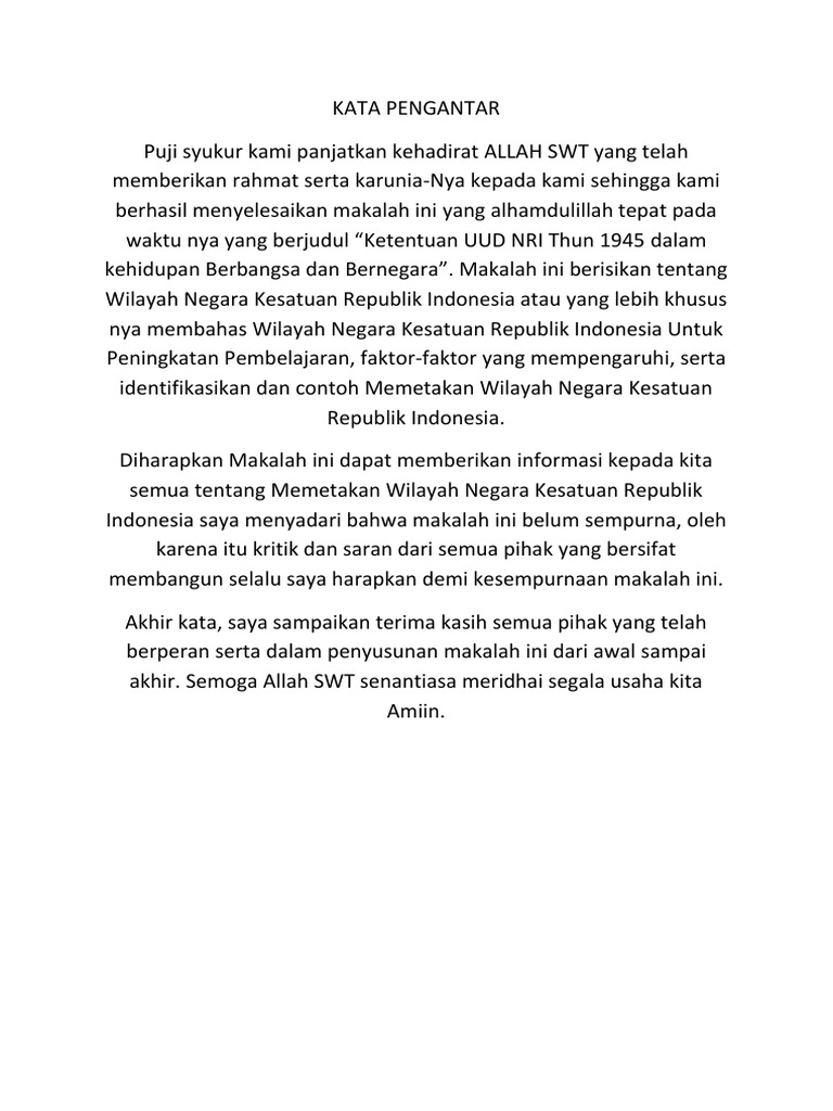 Makalah Tentang Wilayah Negara Kesatuan Republik Indonesia