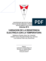 Inf 5VARIACION DE LA RESISTENCIA ELECTRICA CON LA TEMPERATURA PDF