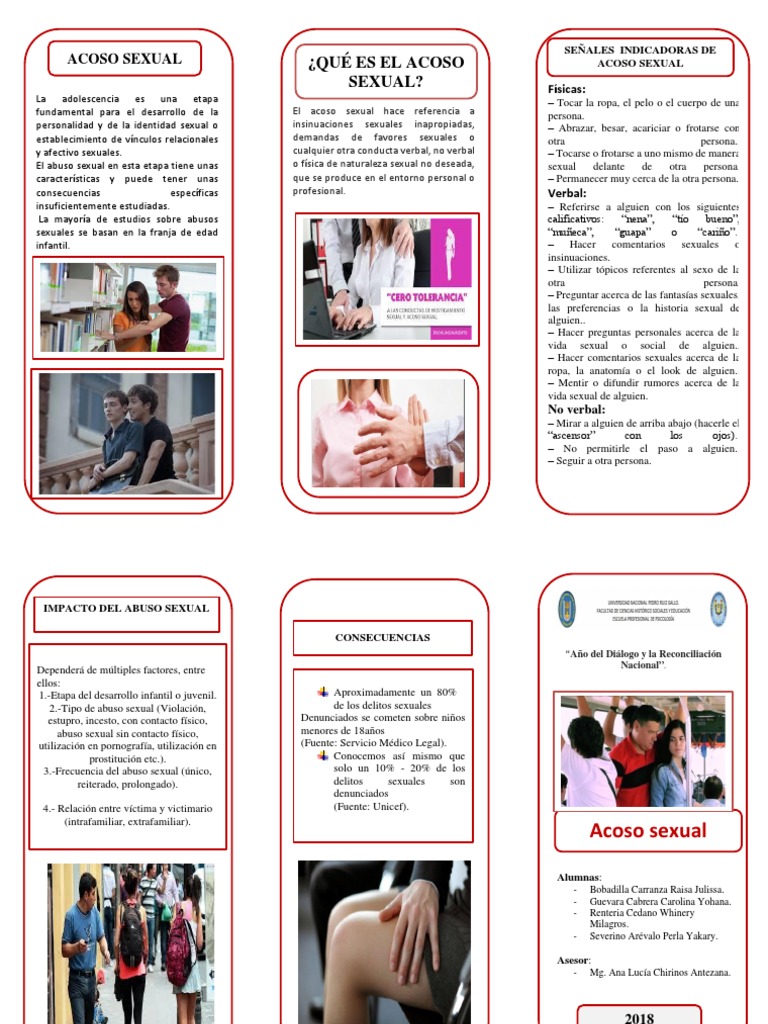 Triptico Acoso Sexual PDF Abuso sexual Violencia de género