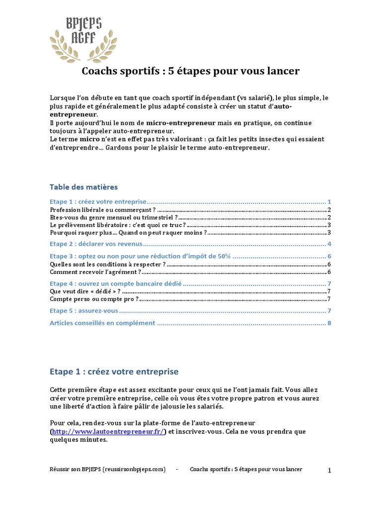 5 Étapes Pour Vous Lancer PDF | PDF | Impôts | Option (Finance)