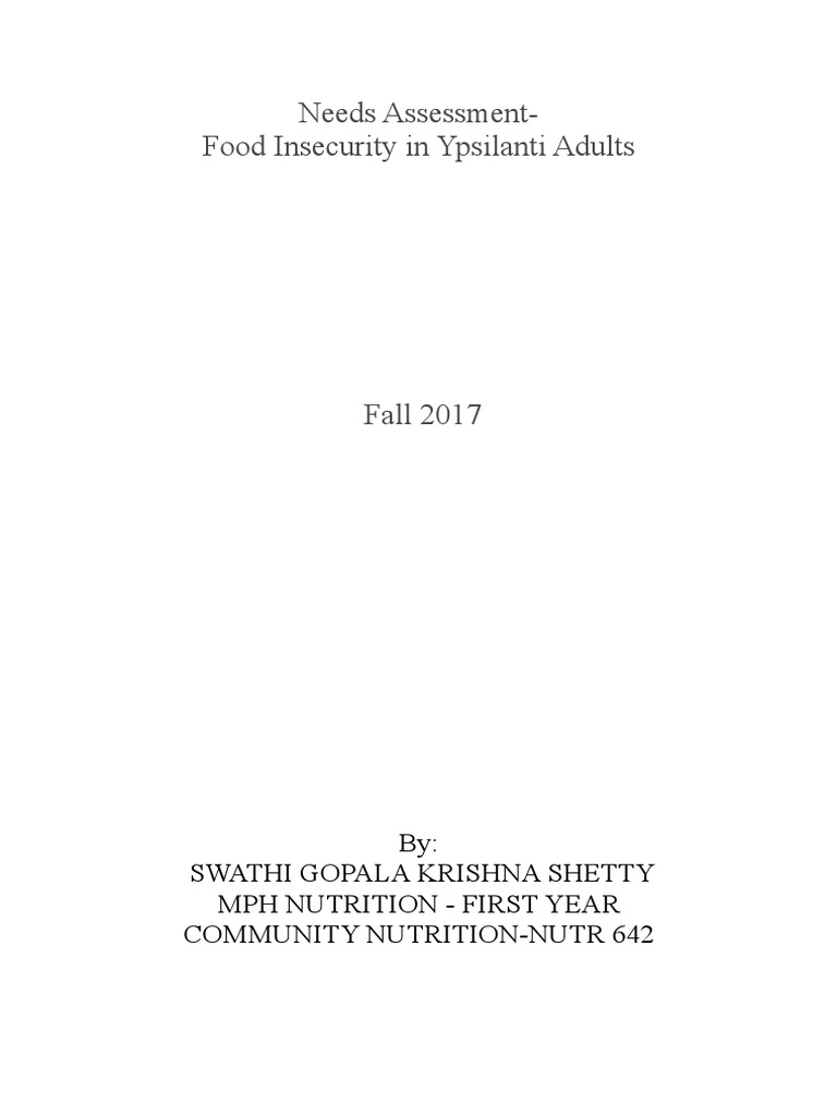 Food Insecurity in Ypsilanti Adults | PDF | Food Security | Obesity