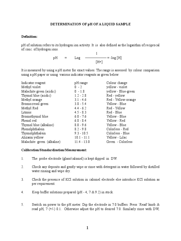 Sop Water Analysis Pdf Titration Chemistry