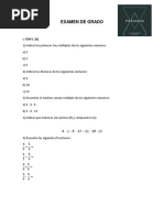 Examen de Grado 7 Básico PDF