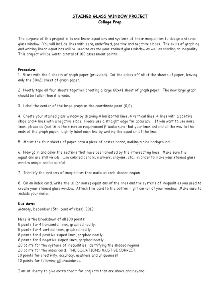 Stained Glass Window Project PDF Theoretical Computer Science