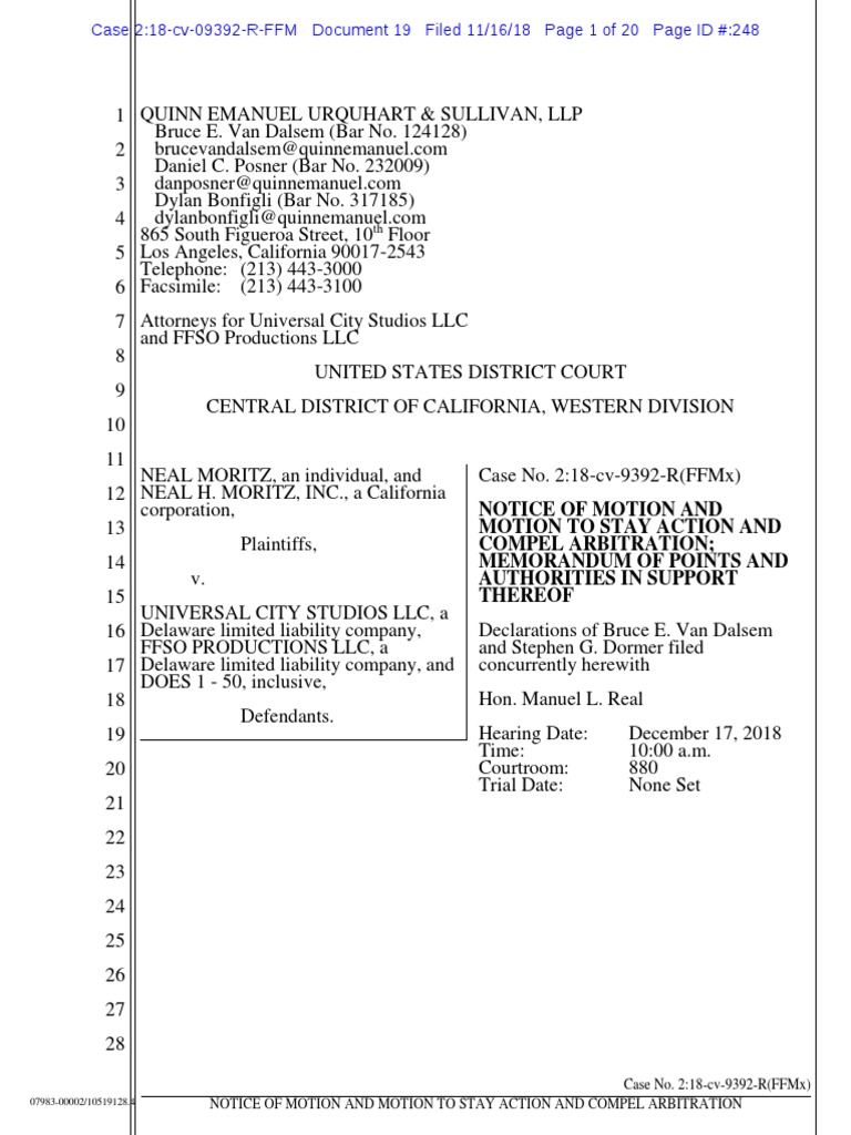 moritz-v-universal-motion-to-compel-arbitration-pdf-arbitration