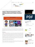 Materi Teknik Pengolahan Video - Editing Sederhana Adobe Pemiere Cs6 - Media Informasi - Online PDF
