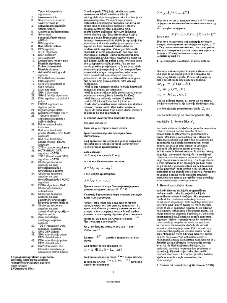Kriptografija - Pitanja I Odgovori | PDF