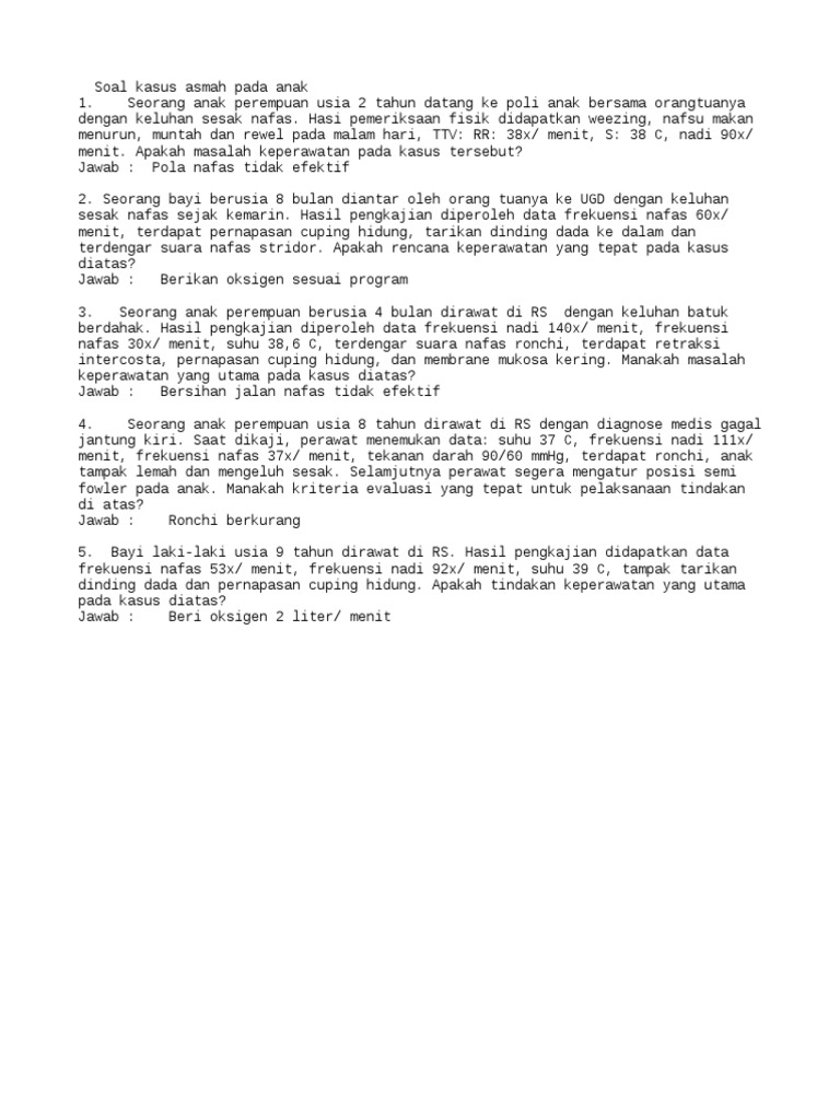 Soal Kasus Asma