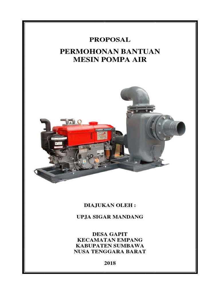 Contoh Proposal Bantuan Alat Pertanian Pompa Air Contoh Proposal Bantuan Alat Pertanian Pompa Air