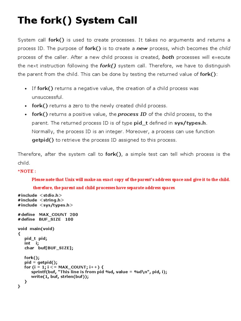 Understanding the fork() System Call | PDF | Software Engineering ...