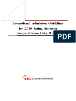 International Admission Guidelines for Spring Semester 2019