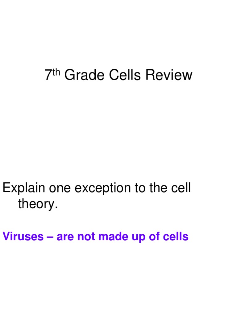 7th Grade Cell Theory and Organelles Review | PDF | Cellular ...