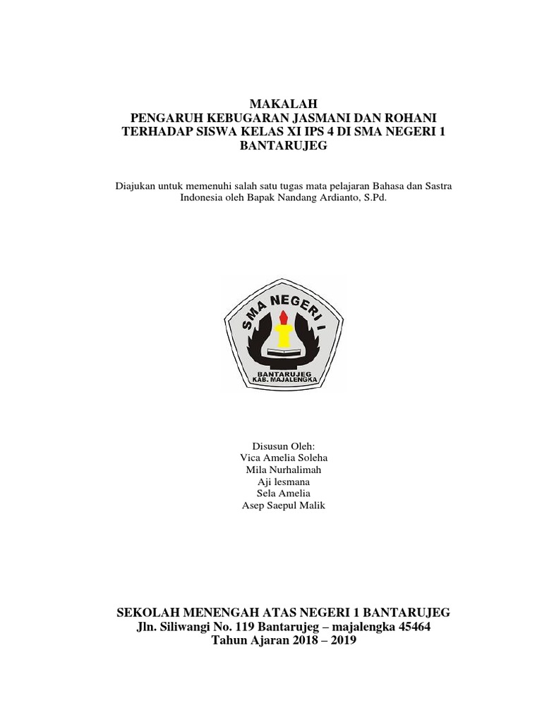Contoh Makalah Pendidikan Jasmani