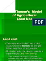 Von Thunen's Model of Agricultural Land Use