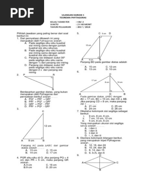 Materi pythagoras smp kelas 8 kurikulum 2013