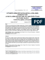 MK Gümrük Birliği Sonrasında 1996-2009 Türkiyenin Avrupa Birliği Ile Dış Ticaretinin Ülke Ve Fasıl BazlıYoğunlaşma Analizi PDF