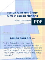 Tashevska Lesson Aims Stage Aims in Lesson Planning