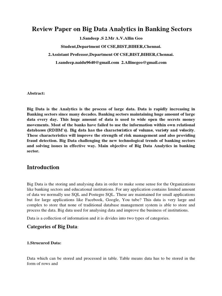 Big Data Analytics in Banking | PDF | Apache Hadoop | Big Data