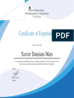 Plumbing Experience Certificate