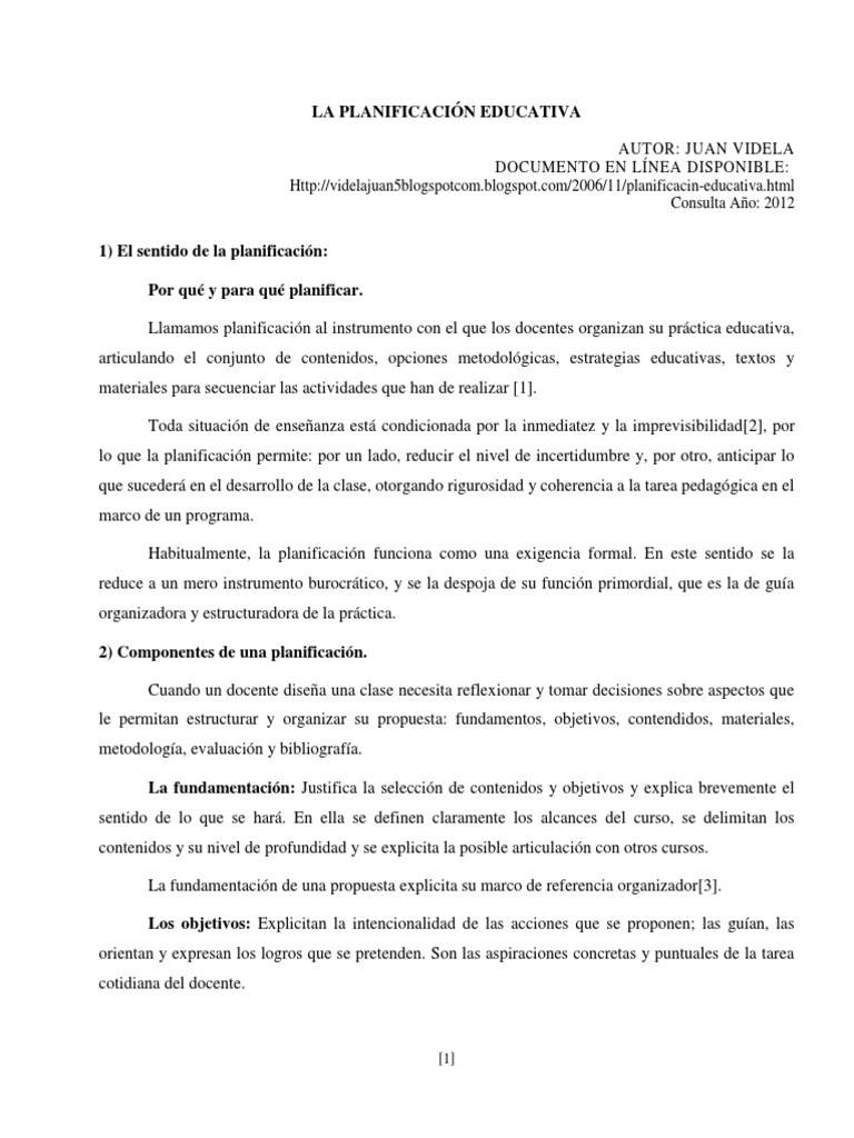 Elementos de la Planificación Educativa | PDF | Evaluación | Maestros