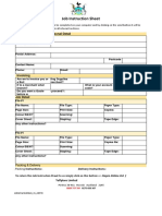 Job Instruction Sheet Template